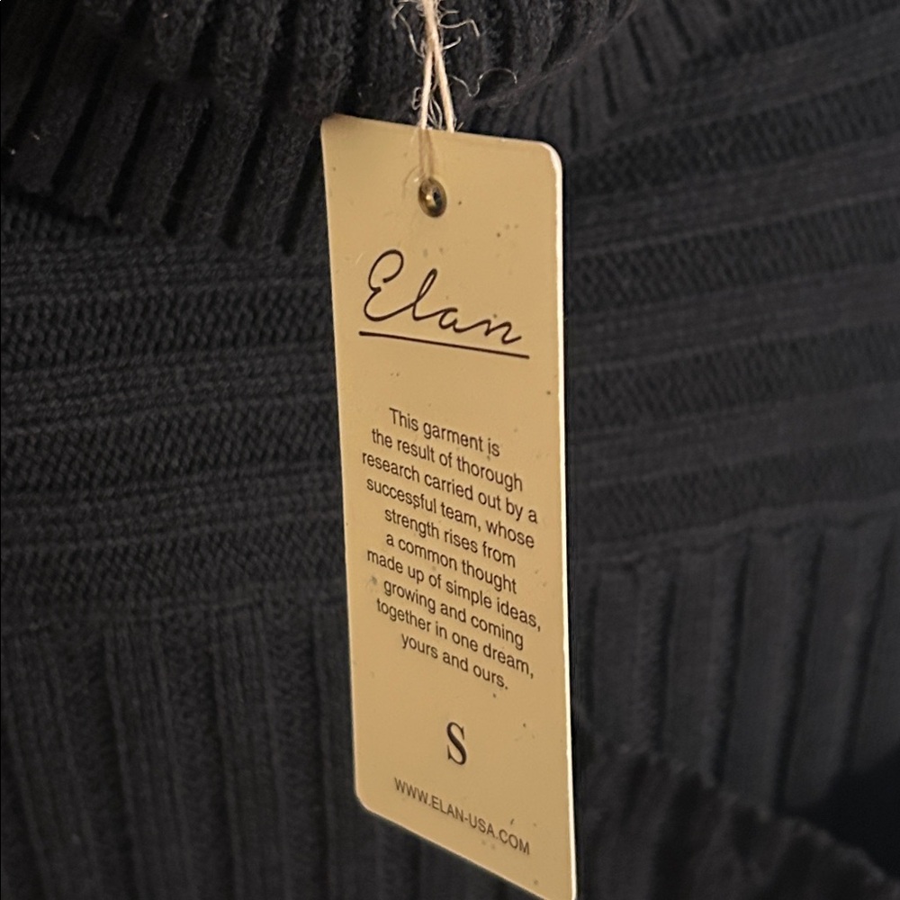 NWT Elan Ribbed Turtleneck Black Tunic Sweater Size Small - Picture 3 of 13
